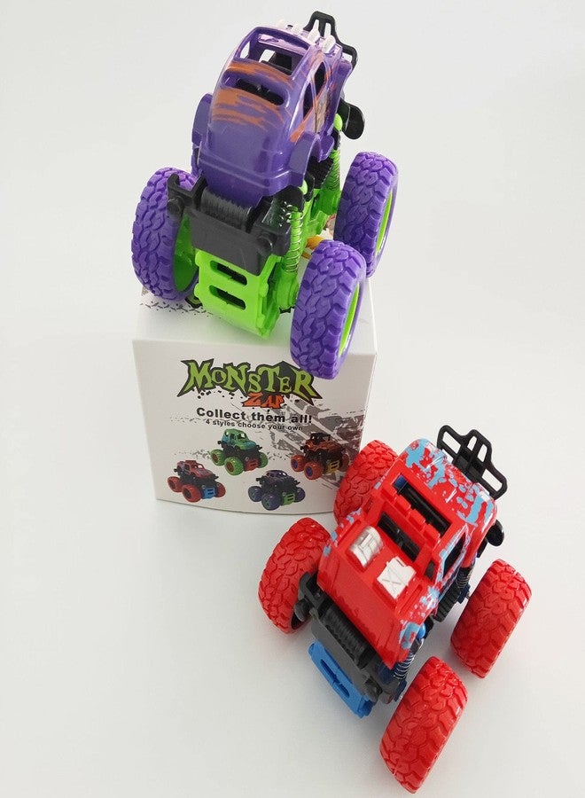 PULSBERY 4WD Monster Truck Cars Push and Go Toy Trucks Friction Powered Cars,Multicolor (Monster Car-2 Qty) - Image 3